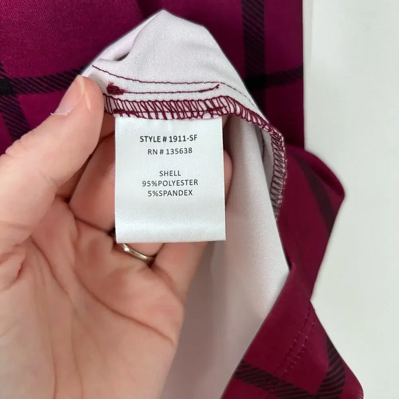 Hutch Anthropologie Merlot Red Plaid Long Sleeve Dress Women’s Small Cabin Chic - Picture 6 of 9